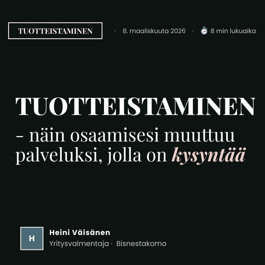 Tuotteistaminen Bisnestakomo